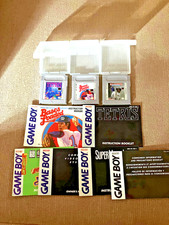 Vintage Game boy lot (3) games tetris, bases loaded, bo jackson, plus booklets