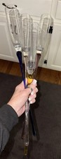 4 hand-blown glass stemless champagne flutes ...