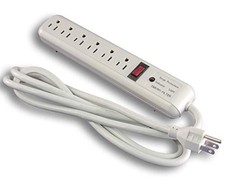 Surge Protected Power Strip 6-Outlet 6ft Cord Electric Extension Cable