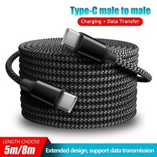 USB C to USB C PD 60W Fast Charging Cable 3M 5M 8M 10M Braided Cord