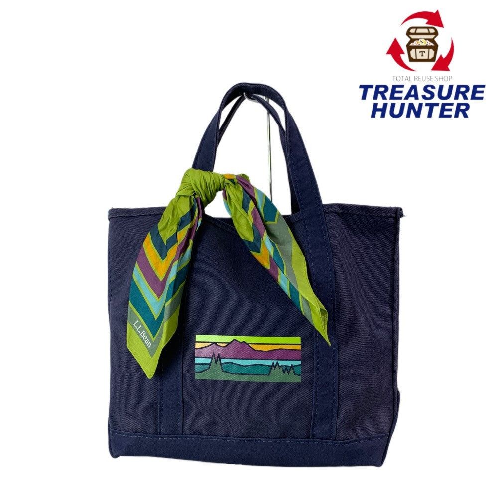 L.L.Bean Tote Bag Navy Cotton Used B Condition