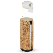 Freestanding Toilet Paper Holder with Storage,3 Rolls of Tissue Holder for Ba...
