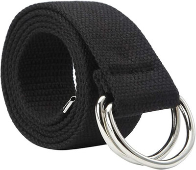 Geflochten Segeltuch Gürtel Frauen Männer mit Doppelt Silber Metall D-Ring-Schna