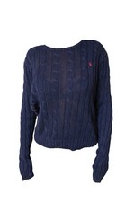 Polo Ralph Lauren Pima Cotton Cable Knit Crewneck Sweater Pony Logo