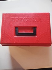 Vtg Gilbert Erector Set 1970s Red Plastic Case Many Parts