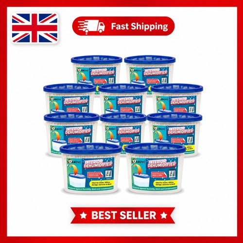 10 Pack 500ml Moisture Absorber Tubs - Automatic and Portable Dehumidifiers