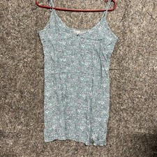 BP Dress Women M Blue Floral Sleeveless Summer V Neck Zipper Norm Core