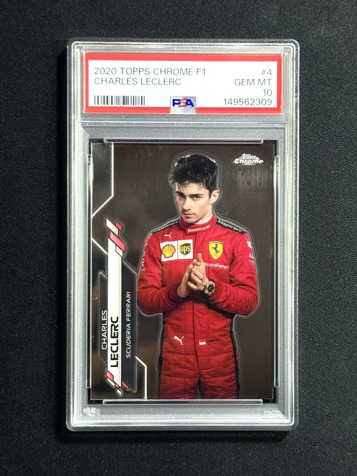 2020 Topps Chrome Formula 1 F1 Racers Charles Leclerc #4 RC ROOKIE PSA 10 GEM MT view 1