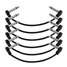 6 Pack 6 Inch Guitar Patch Cables, 1/4 TS Right Angle Flat Cables...
