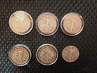Walking Liberty Half Dollars, Lot Of 6 , Circulated, Exact Coins Shown