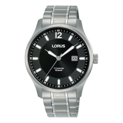 Lorus Gents Titanium Black Dial Watch RH995QX9