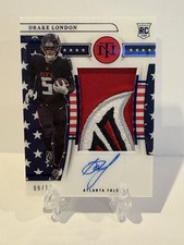 2022 National Treasures #166 Drake London Stars & Stripes True RPA Blue /10 RC