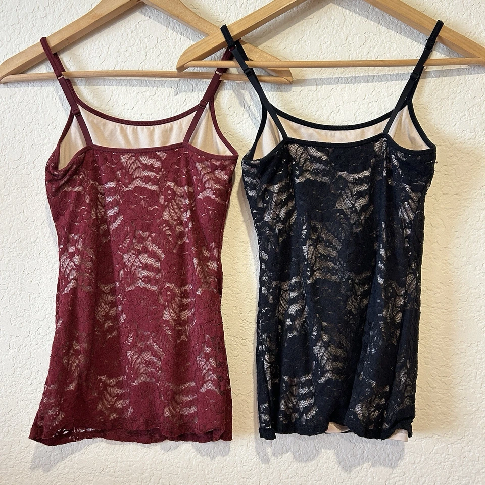 Camiseta sin mangas Express elástica de encaje más querida cami talla XS conjunto de 2 vampiros románticos góticos Foto 4 de 4