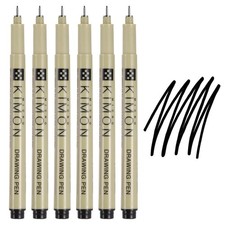 Fineliner Pens, 0.35mm Fine Points Drawing Pen for Sketching, Pack of 6