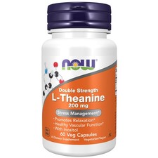 Dietary Supplements L Theanine 200 mg Stress Management 60 Count NOW Foods