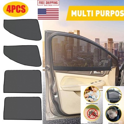 4PCS Car Side Window Sun Shade Cover Visor Mesh Shield UV Block Sunshade Screen