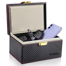 Faraday Box, Car Key Fob Protector, Carbon Fiber Signal Blocker for Keyless F...