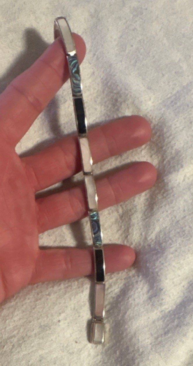 Rectangular Link Metal Bracelet Box Clasp Silver … - image 2