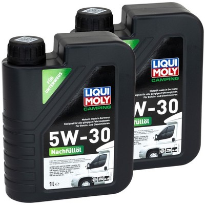 Camping Nachfüllöl 5W-30 21814 LIQUI MOLY 2 X 1 Liter für Audi BMW Citroen Dacia