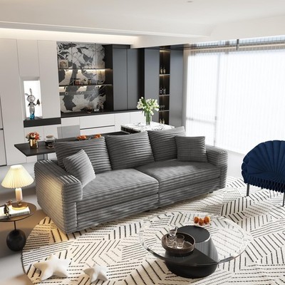 82.7'' Cloud Modular Sectional Sofa 3 Seat Convertible Deep Seat Sofa Corduroy