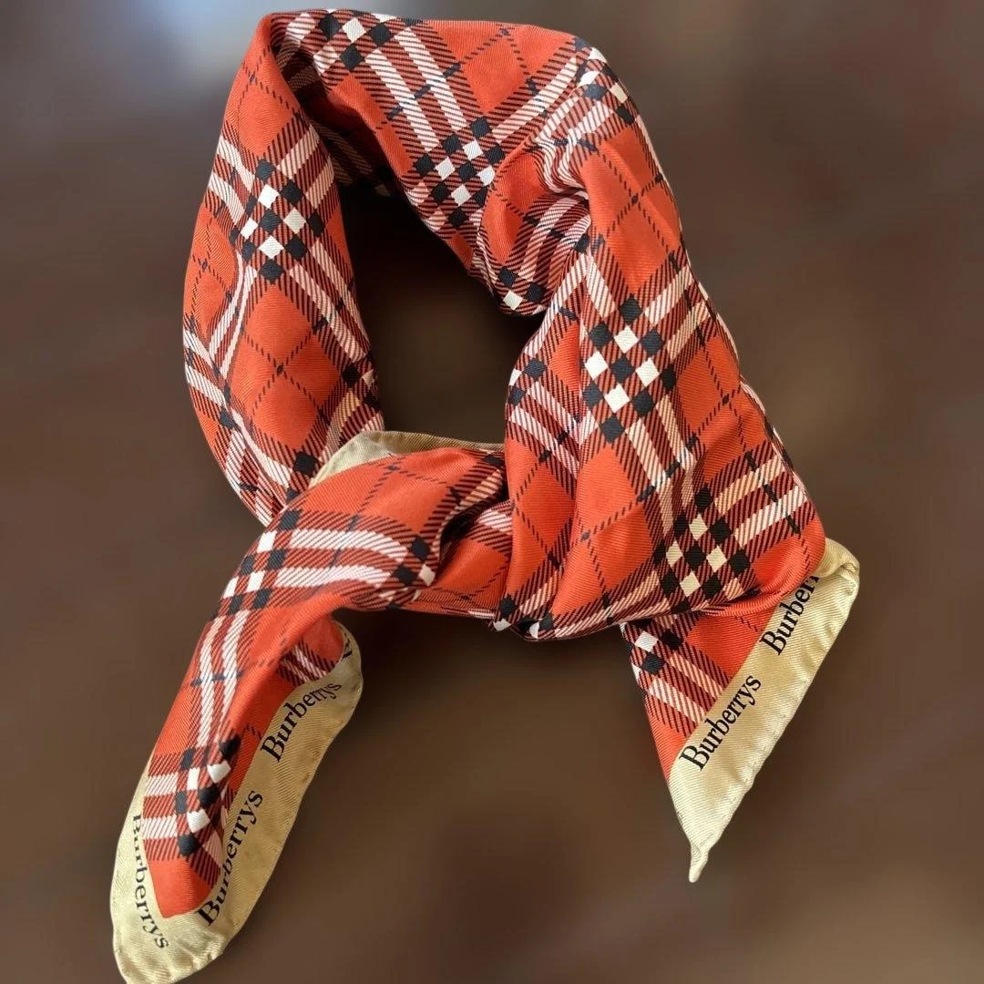 Superbe Foulard soie TBEG vintage SCARF 76 x 77 cm