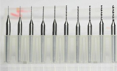 10Pcs Carbide Micro Drill Bits 0.0433'' 1.1mm CNC PCB Dremel 1/8 3.175mm Shank
