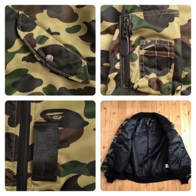 BAPE SHARK MA-1 bomber jacket 1st camo green A Bathing Ape BAPE SHARK MA-1 bomber jacket 1st camo green A Bathing Ape