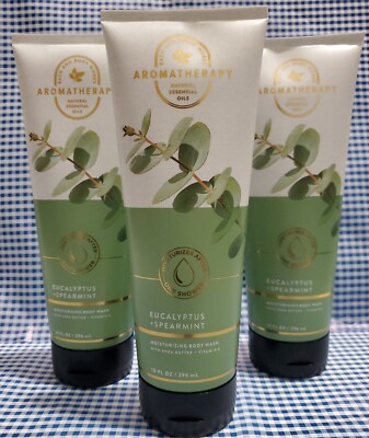 3 Pcs Set Bath & Body Works Aromatherapy Eucalyptus +Speamint Moisturizing Wash