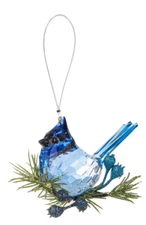 KISSING KRYSTALS Acrylic BLUE JAY Mistletoe Christmas Ornament, by Ganz