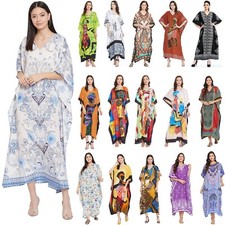Womens Plus Size Kaftan Long Maxi Dress Beach Kimono Gown Caftan Christmas Gift