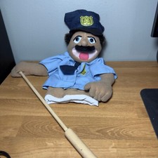 Melissa And Doug Police Officer Cop Hand Puppet With Mustache Stick Cyrus Plush