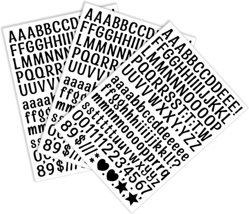 2280 Pieces 15 Sheets Letter Stickers 0.5 Inch,Black Small Deco Stickers Waterpr - Picture 11 of 11