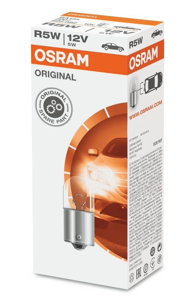 10x OSRAM R5W BA15s 12V 5W 5007 Glühbirne Rücklicht Standlicht Beleuchtung - Bild 4 von 4