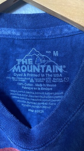 The Mountain Christmas Cat Shirt Men Medium Adult Blue Tie Dye Kitty Santa Claus - Picture 3 of 4