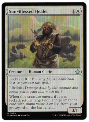 MTG Sun-Blessed Healer FOIL Foundations (FDN) Uncommon Magic Card #0025 Unplayed