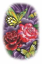 Rose,Butterfly, Temporary tattoos 