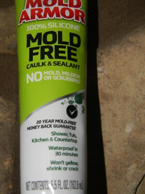 Mold Armor 5.5 oz. White Mold Free Silicone Sealant For Kitchen and Bath