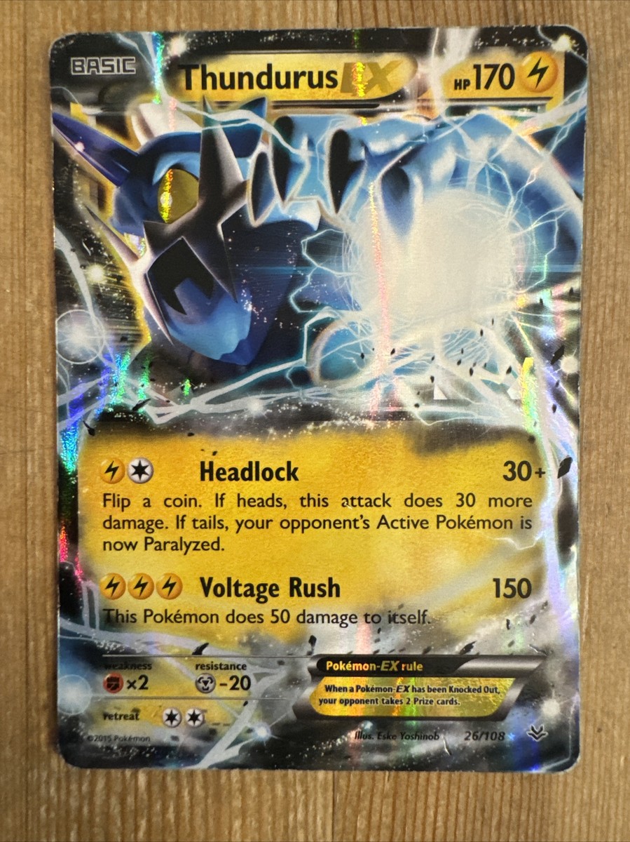 Thundurus EX - 26/108 - Pokemon Roaring Skies XY Ultra Rare Card HP | eBay Thundurus EX - 26/108 - Pokemon Roaring Skies XY Ultra Rare Card HP | eBay