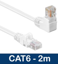 2m CAT6 Ethernet Network Cable with 90 Degree Right Angled RJ45 Connector CAT 6
