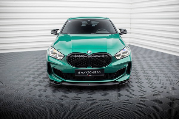 Front Ansatz V.1 FüR0 BMW M135I F40 Schwarz Spoilerlippe Spoilerschwert-image