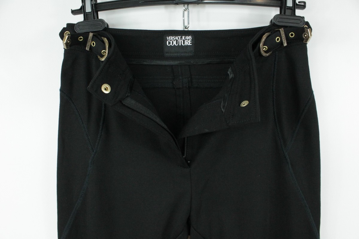 パンツ VERSACE Women Pants 10124771A06502 1B000 Black Versace Jeans Couture Black Panta Leggings Slim Pants