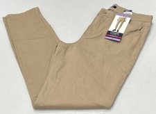 Chaps Women's Slimming Fit Stretch Trouser Pants, Khaki, Size 4