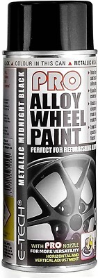 E-Tech Pro Auto Alufelgen Sprühlack 400ml Dose Metallic Midnight Black PRO704
