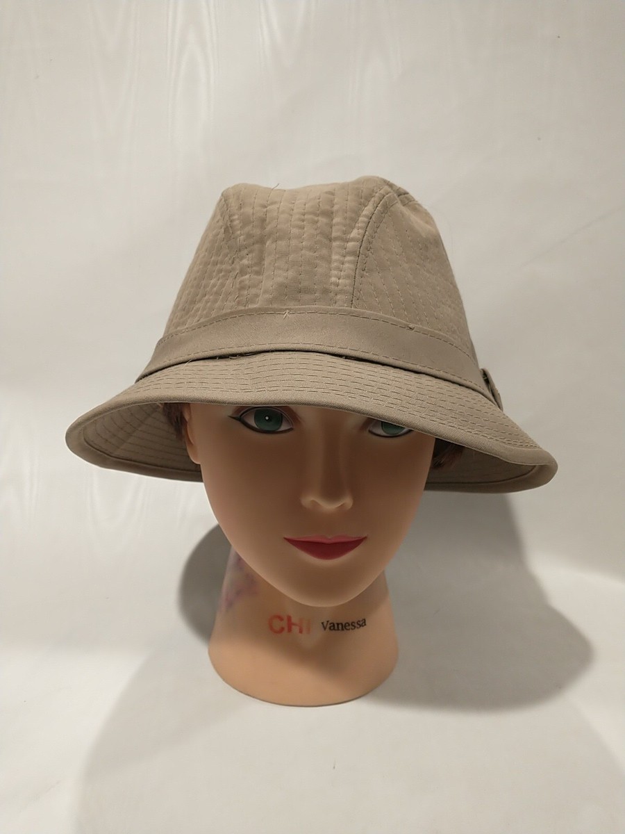 Vintage Totes Rain Rolls Right Off Tan Fedora Rain Hat size Medium Made in  Korea
