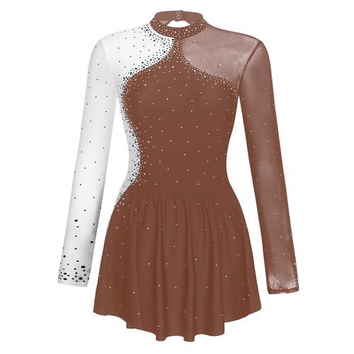 Mujer Gimnasia Leotardo Lírico Ropa de Baile Malla Transparente Figura Patinaje sobre Hielo Vestido - Imagen 81 de 88
