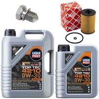 MotoröL Filter Set 4210 0W-30 Liqui Moly 6 Liter + Schraube FüR Seat Skoda VW