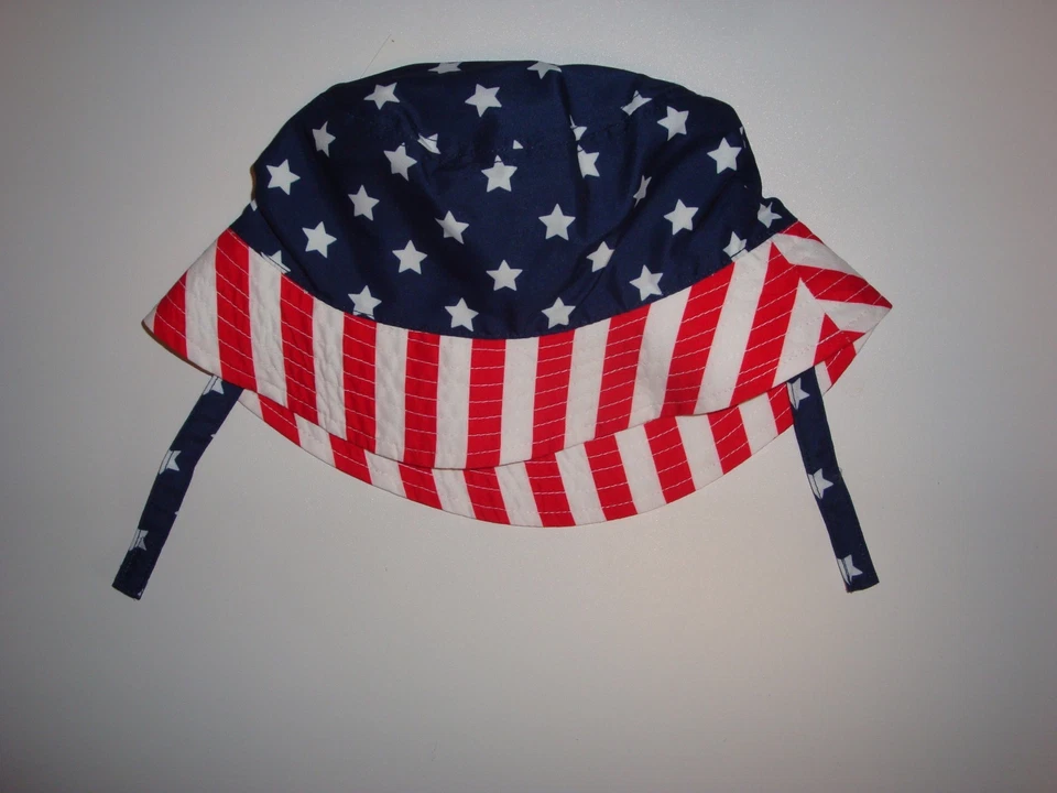 Sombrero Cubo Estrellas y Rayas ~ Talla 2-4T ~ Día de los Caídos 4 de Julio ~ Nuevo Con Etiquetas Foto 3 de 4