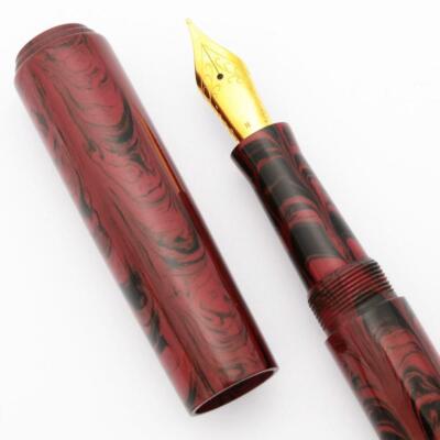 PSP Ranga Miwok 2 Fountain Pen - Red Black Ripple Ebonite JoWo #6 Nibs C/C (New)