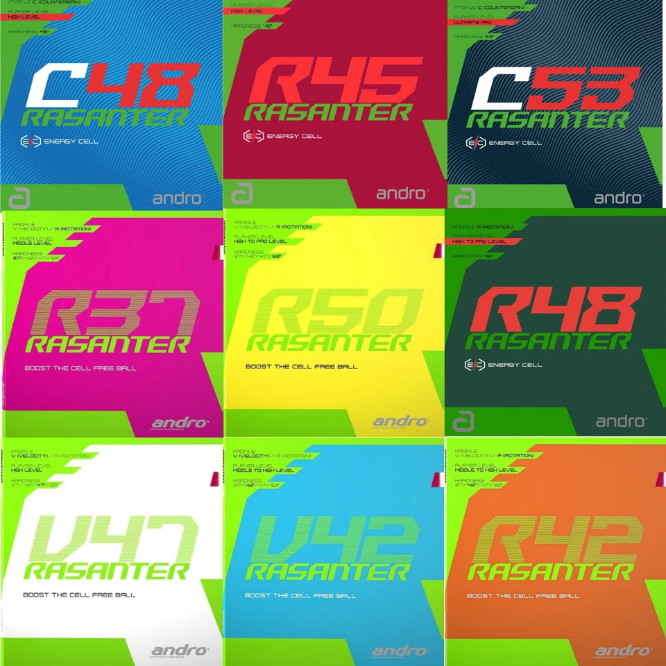 Andro Rasanter / alle Varianten/R37/R42/R45/R47/R48/R50/C48/V47 Tischtennisbelag