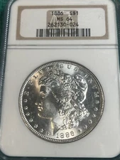 1886 Morgan NGC MS64 Certified -  - Lustrous Gem